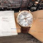 Perfect Replica Jaeger LeCoultre Master Silver Face Rose Gold Case Chronograph 41mm Watch